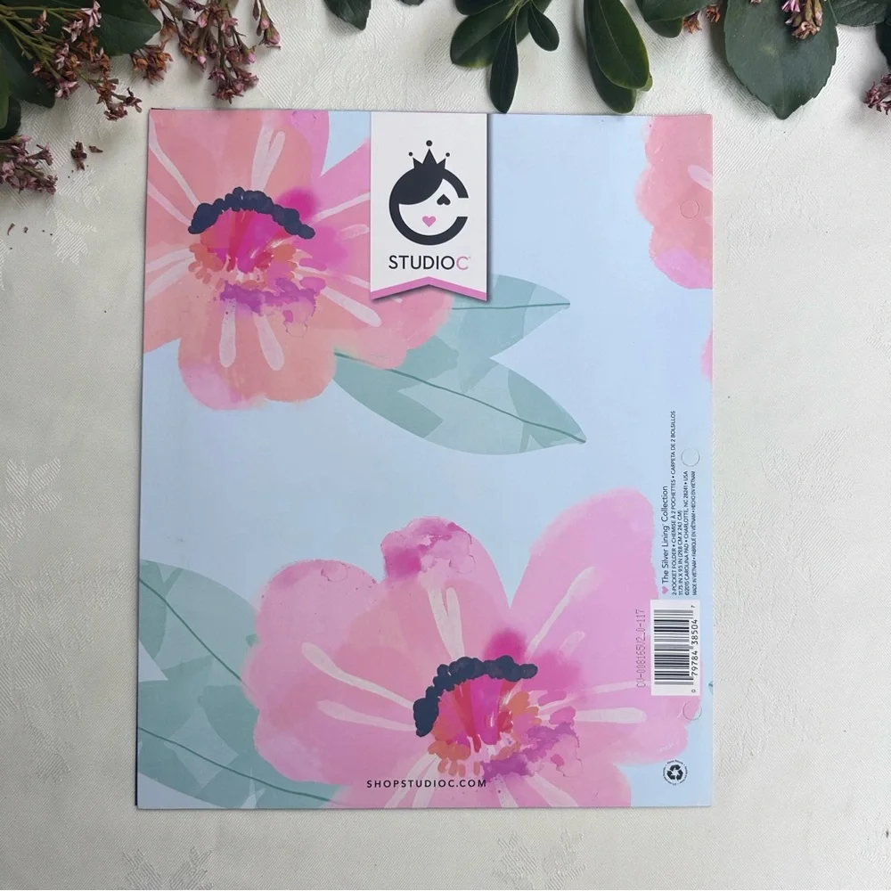 Colorful Floral School Supply Bundle Pocket Folders and Notebook